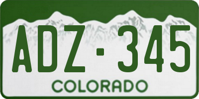 CO license plate ADZ345