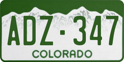 CO license plate ADZ347