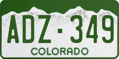 CO license plate ADZ349