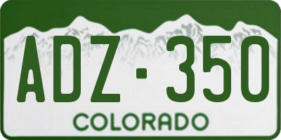 CO license plate ADZ350