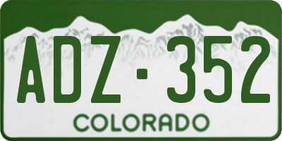 CO license plate ADZ352
