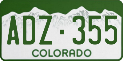 CO license plate ADZ355