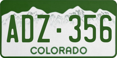 CO license plate ADZ356