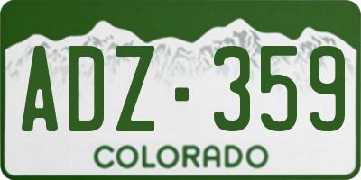 CO license plate ADZ359
