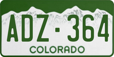 CO license plate ADZ364