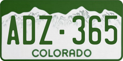 CO license plate ADZ365