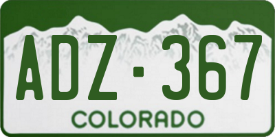 CO license plate ADZ367