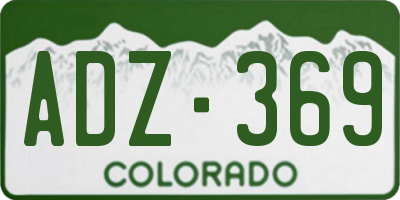 CO license plate ADZ369