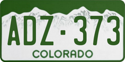 CO license plate ADZ373