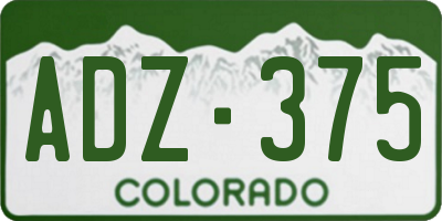 CO license plate ADZ375