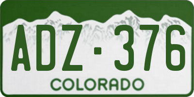 CO license plate ADZ376