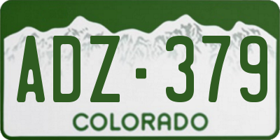 CO license plate ADZ379