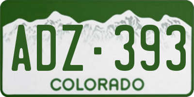 CO license plate ADZ393