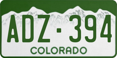 CO license plate ADZ394