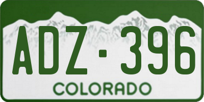 CO license plate ADZ396