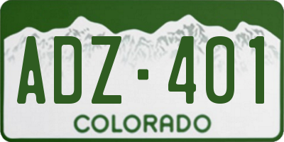 CO license plate ADZ401