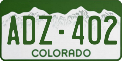 CO license plate ADZ402