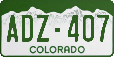 CO license plate ADZ407