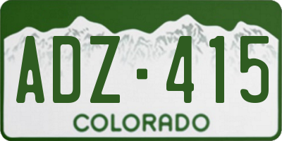 CO license plate ADZ415