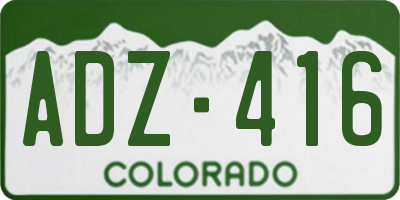 CO license plate ADZ416