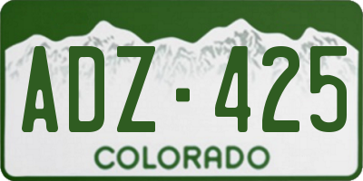 CO license plate ADZ425