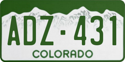 CO license plate ADZ431