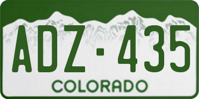 CO license plate ADZ435