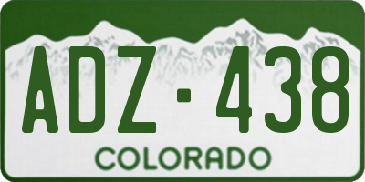 CO license plate ADZ438