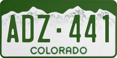 CO license plate ADZ441