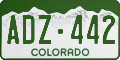 CO license plate ADZ442