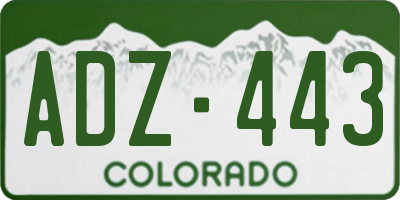 CO license plate ADZ443