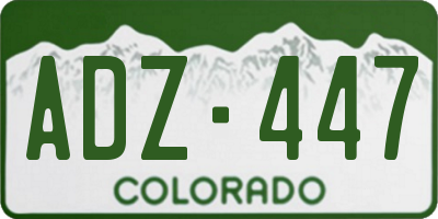 CO license plate ADZ447