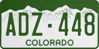 CO license plate ADZ448