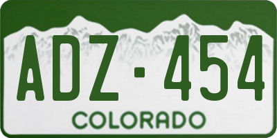 CO license plate ADZ454