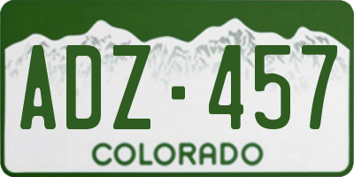 CO license plate ADZ457