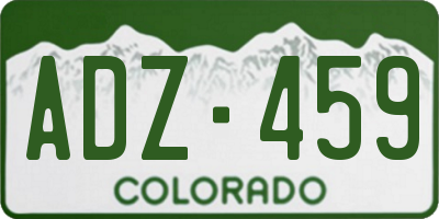 CO license plate ADZ459