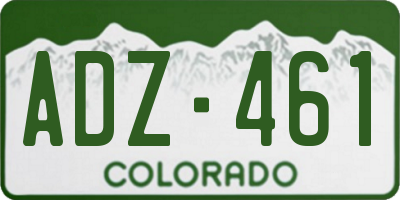 CO license plate ADZ461