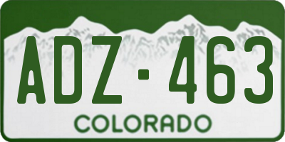 CO license plate ADZ463
