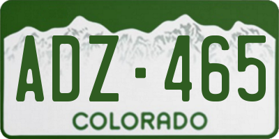 CO license plate ADZ465