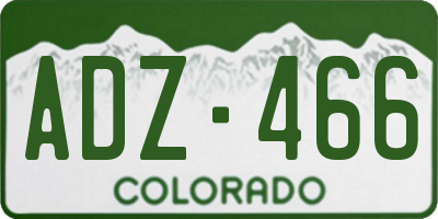 CO license plate ADZ466