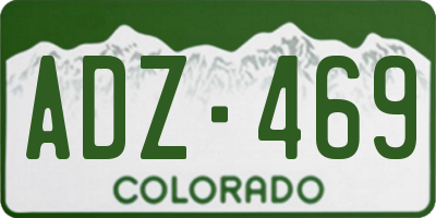 CO license plate ADZ469