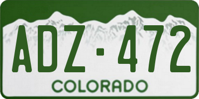 CO license plate ADZ472