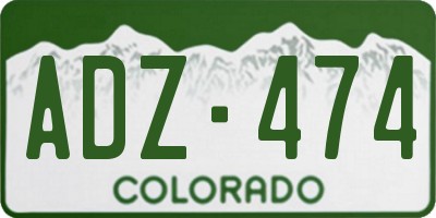 CO license plate ADZ474