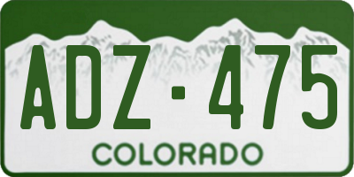CO license plate ADZ475