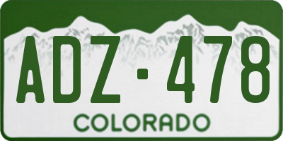 CO license plate ADZ478