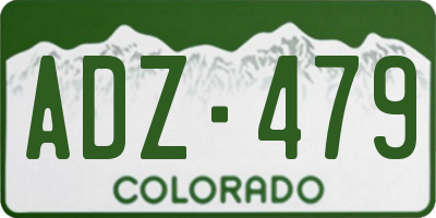 CO license plate ADZ479