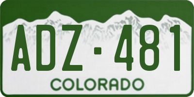 CO license plate ADZ481