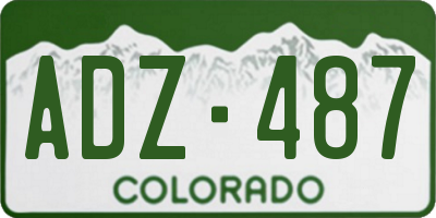 CO license plate ADZ487