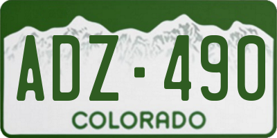 CO license plate ADZ490