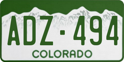 CO license plate ADZ494